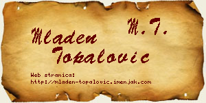 Mladen Topalović vizit kartica